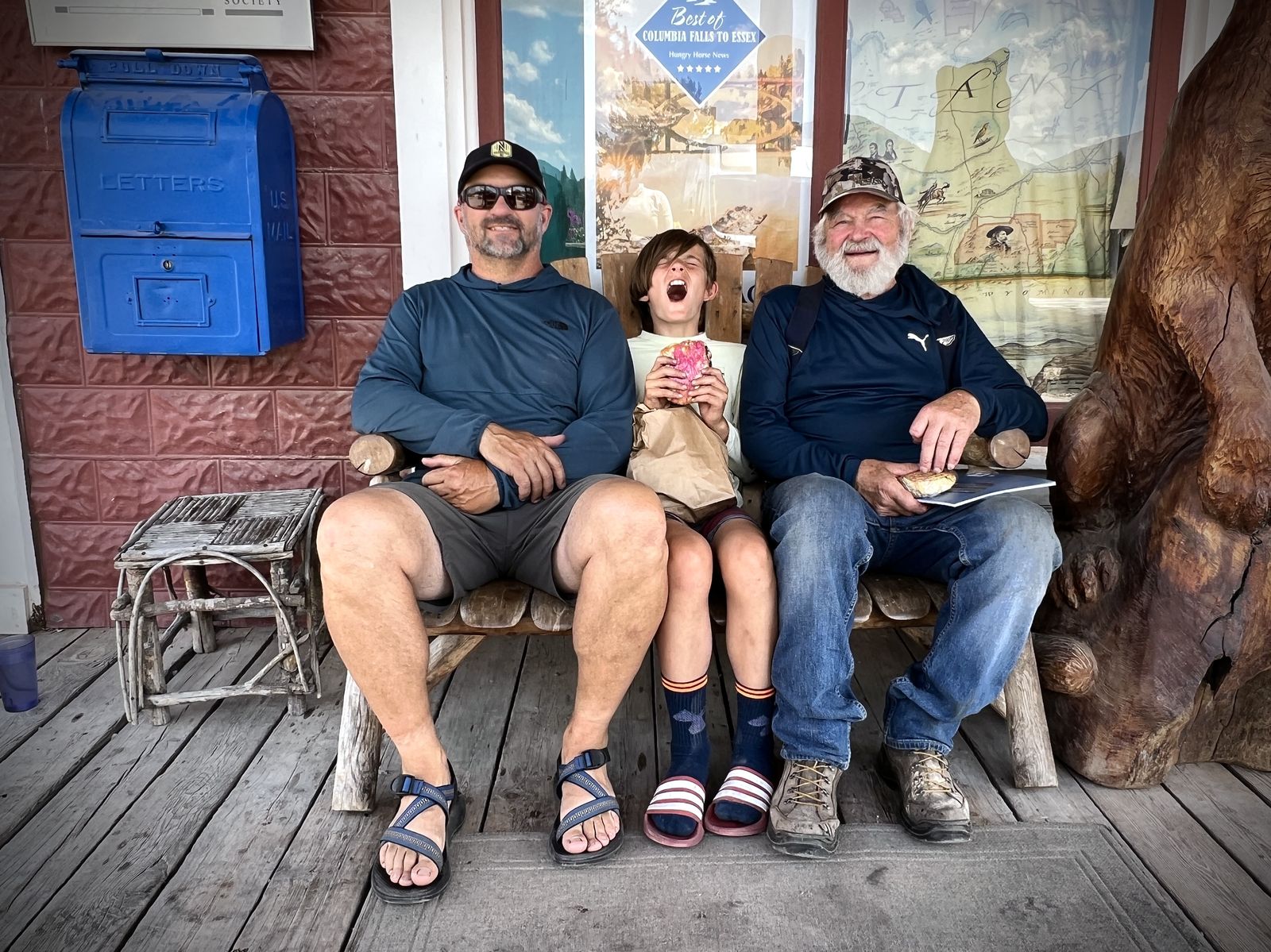 Steve, Roán, and Clifford in Polebridge